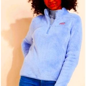Vineyard Vines Women's Moc-Neck 1/2 Zip Recycled Polyester Pullover - Blue